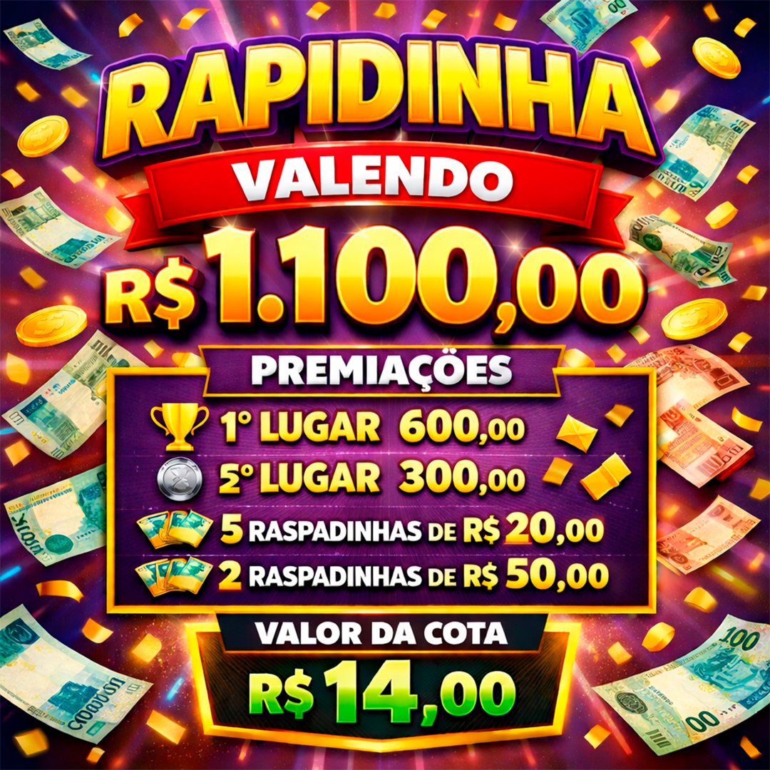 1° RAPIDINHA VALENDO R$ 1.100,00